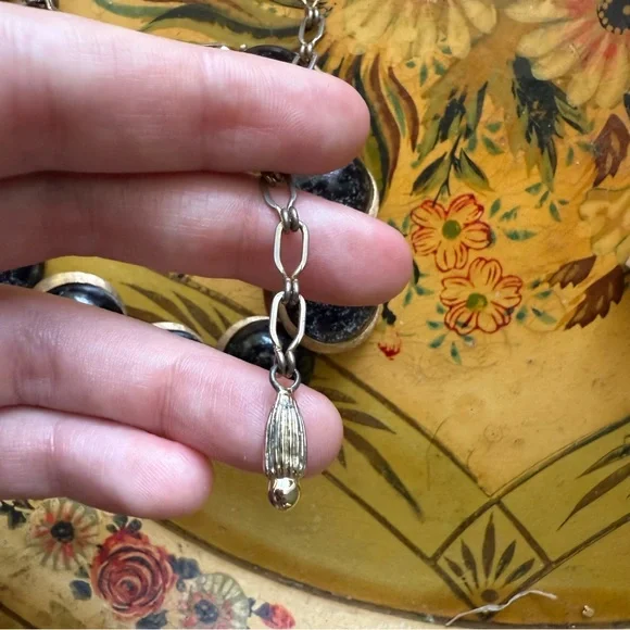 Vintage 1950s Charel Black Crescent Moon Thermoset Necklace - Picture 5 of 10